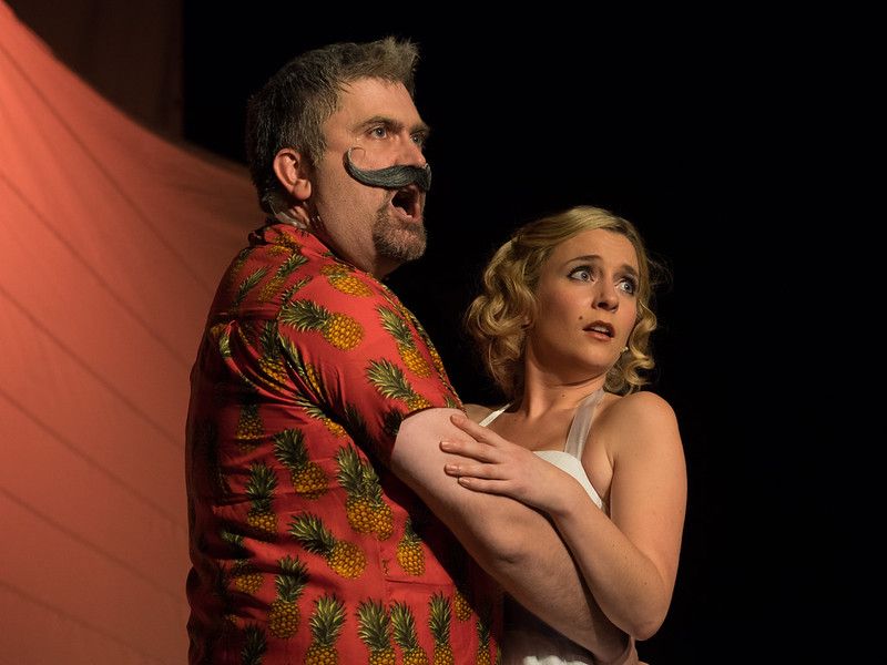 Paul Cozens as Governor in Candide in 2016, alongside Emma Morgan as Cunegonde