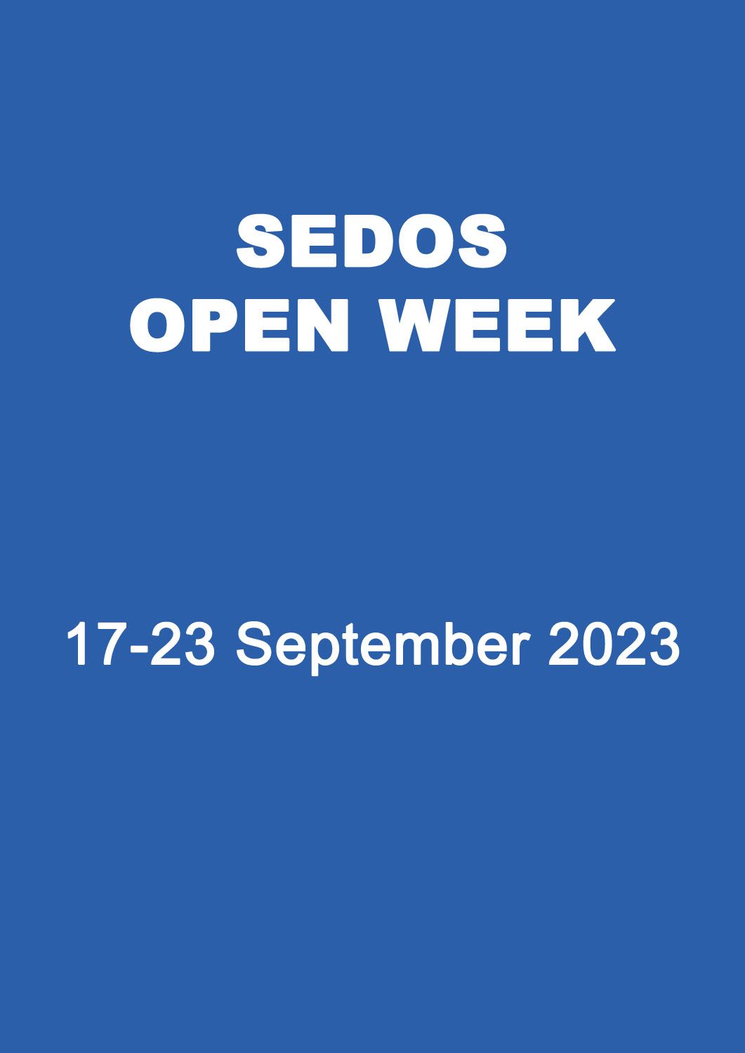Sedos Open Week flyer image
